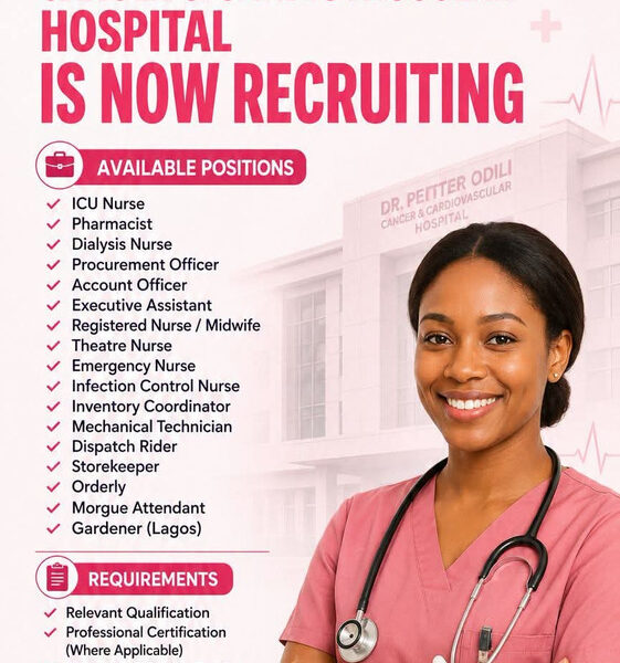 Dr. Peter Odili Cancer & Cardiovascular Hospital (POCCH) Recruitment 2026 — 18 Positions