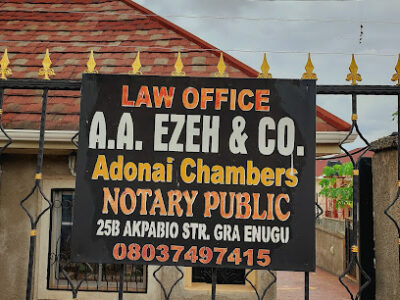 A. A. Ezeh and Co, Adonai Chambers, NOTARY PUBLIC